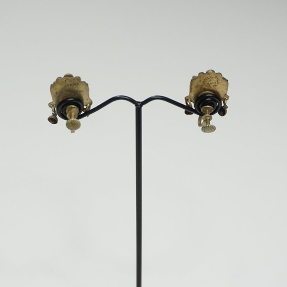 2/$30 - Vintage Sterling Silver and Blue Stone Clip-On Earrings - Picture 4 of 5